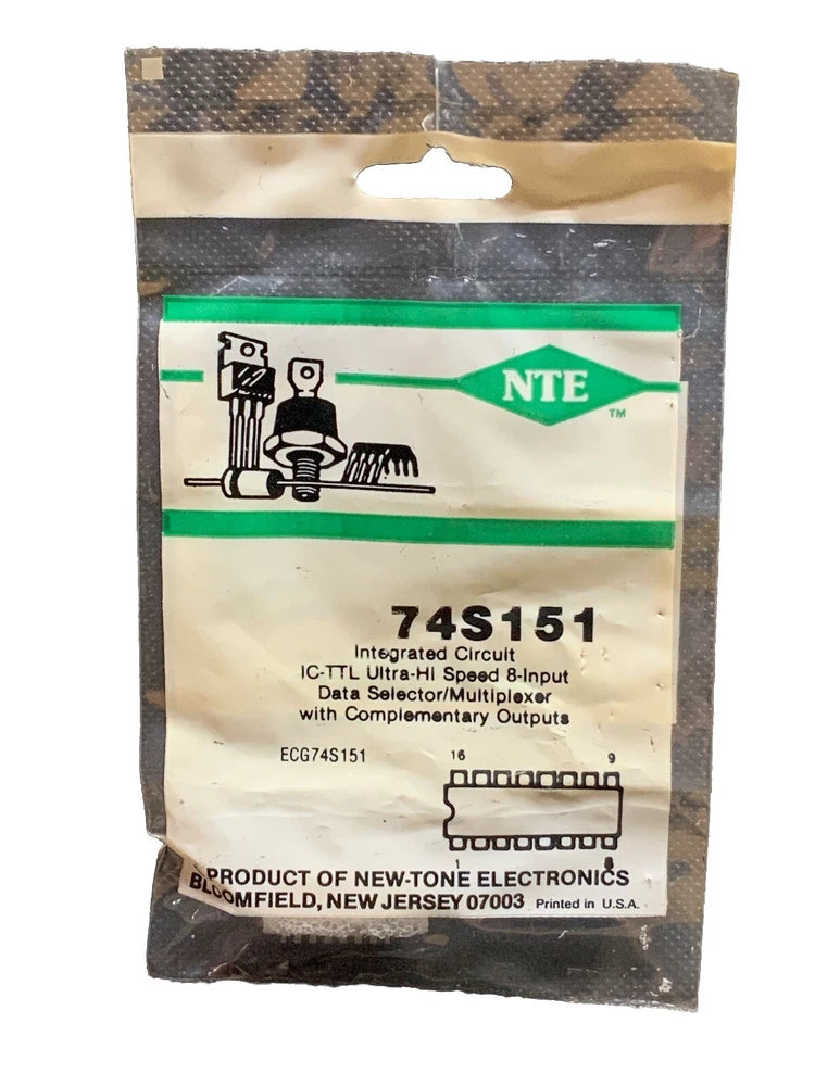 NTE74S151 IC TTL Ultra Hi Speed 8 Input Data Selector / Multiplexer DIP16