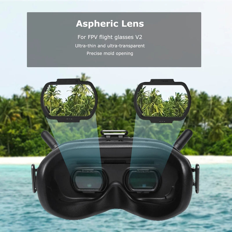 Replacement aspheric resin lenses for FPV flight glasses V2, front lens pair