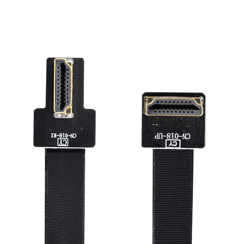 NFHK FPV Dual 90 Degree Right-Up Angled HDMI Type A Male to Male FPC Flat Cable