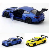 1:44 M4 GT3 Model Car Diecast Toy Vehicle 2 Doors Open Pull Back Kids Gifts