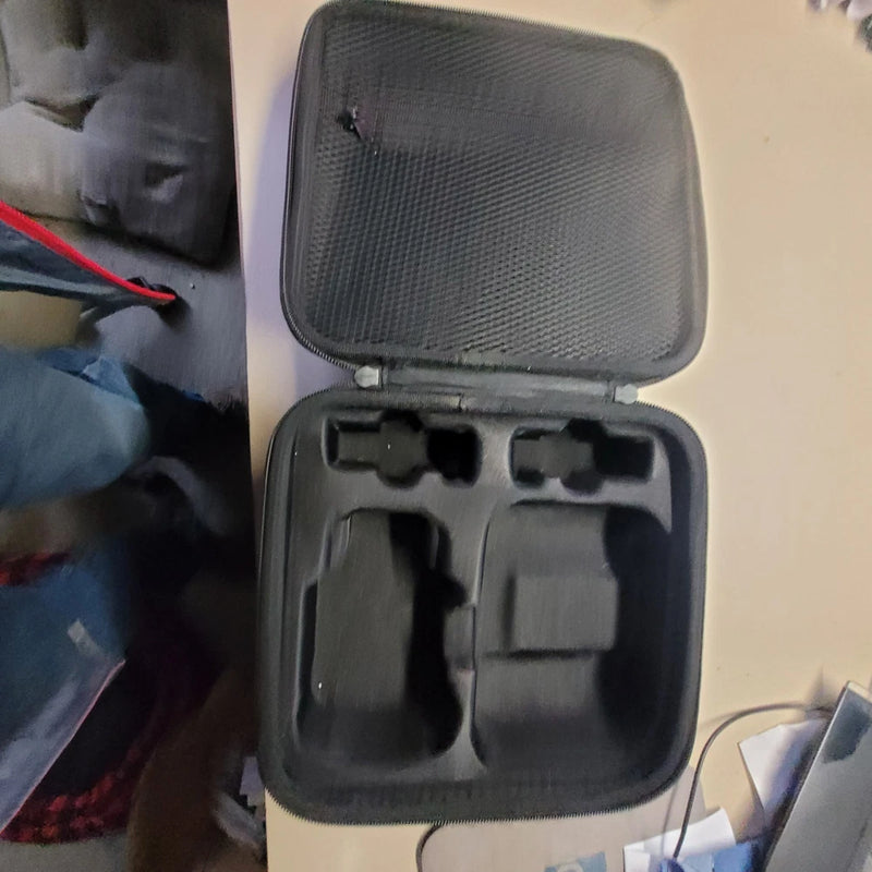 Gray hard zip case for DJI Mini 4K, Mini 2, Mini 2 SE with foam compartments