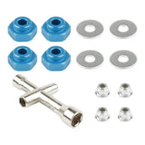 4 Sets 12mm to 17mm Hub Hex Adapter Converter & Locknut & Wrench for 1/8 RC W... Converter