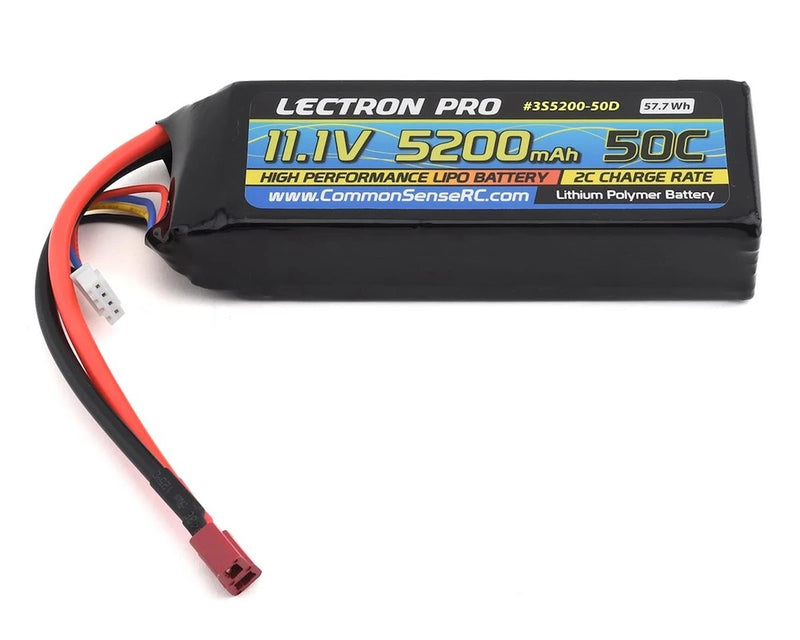Common Sense RC Lectron Pro 3S 50C LiPo Battery w/T-Style (11.1V/5200mAh) Battery