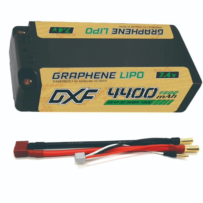 2x DXF 4400mAh 2S 7.4V 150C HV Shorty 1/8 Buggy GOLD NGP  Plus ULCG 5MM Lipo