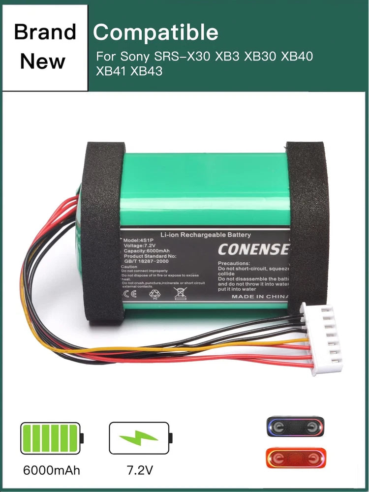 6000mAh Battery for Sony SRS-X30 SRS-XB3 SRS-XB30 SRS-XB40 SRS-XB43 Speaker