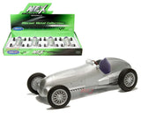 Welly 1:24 1937 Mercedes-Benz W125 Silver Display Diecast Model Car New 24109