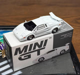 AL Minigt 1:64 White Countach  25th Racing Sports Model Diecast Collect Car