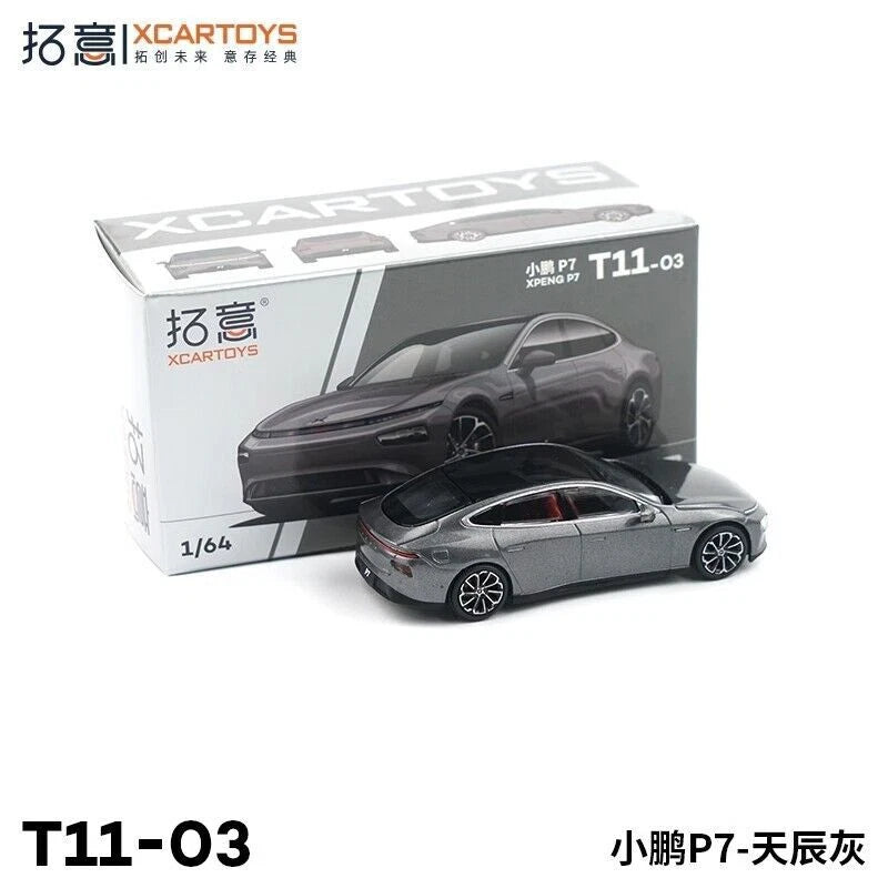 XCarToys 1:64 XPENG P7 Grey Diecast Model Car