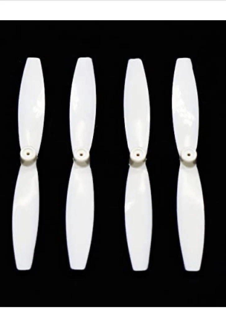 White quadcopter propeller blades set with four blades and hubs