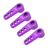 Purple 25T steering servo single-arm horn set, 4 RC servo arms with mounting holes