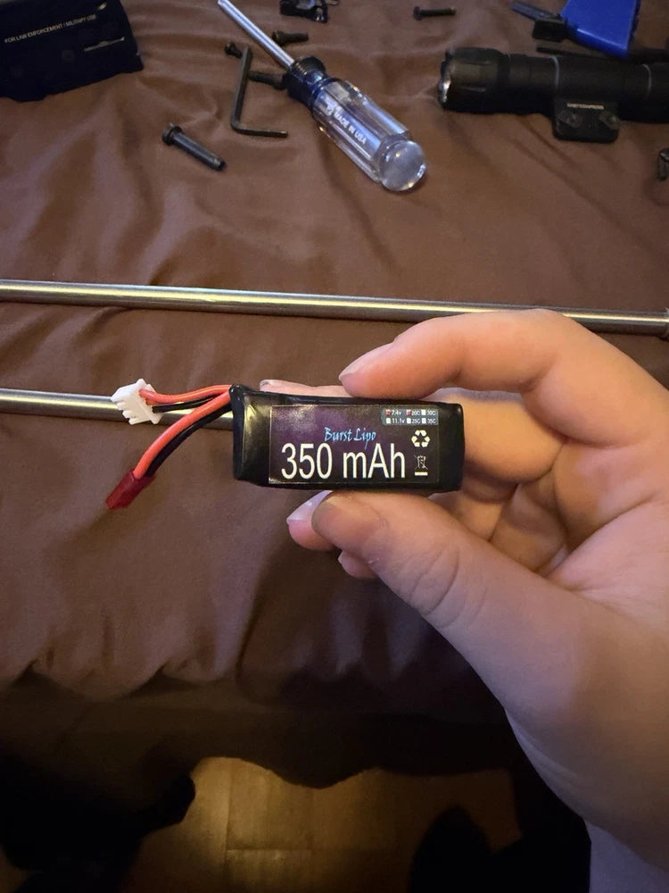 Burst Lipo 350mAh 2S 7.4V LiPo RC Battery High Capacity Rechargeable Power Pack Battery