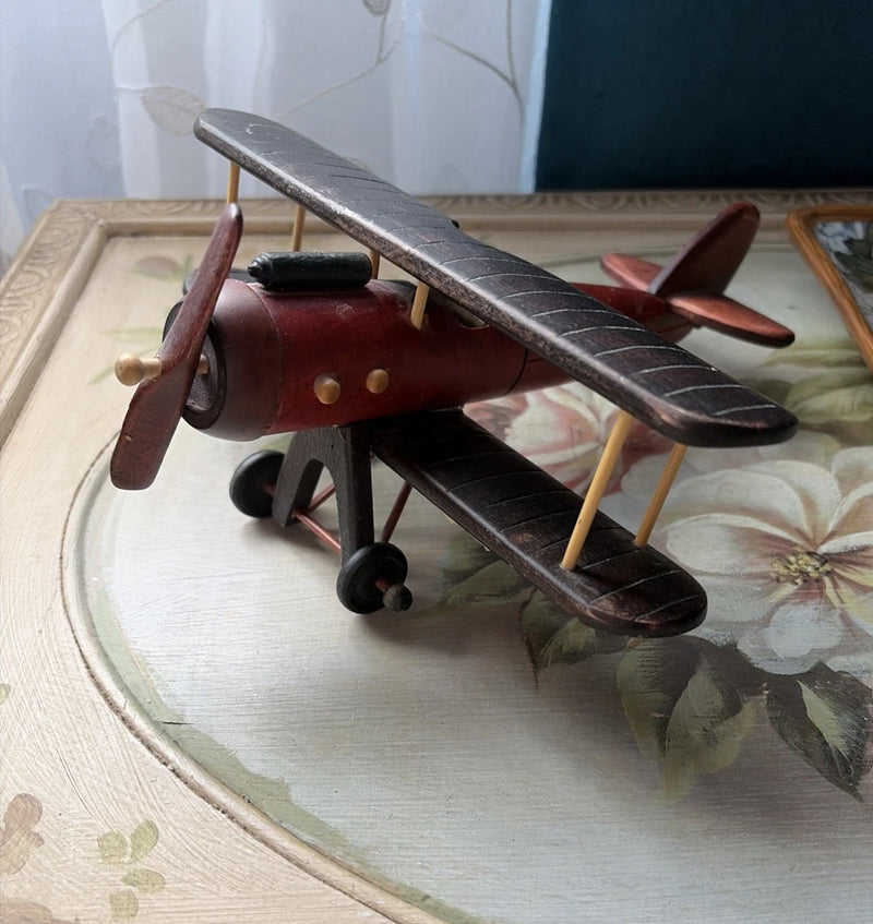 Wooden Hobby Lobby Decorative Bi-Wing Plane Airplane