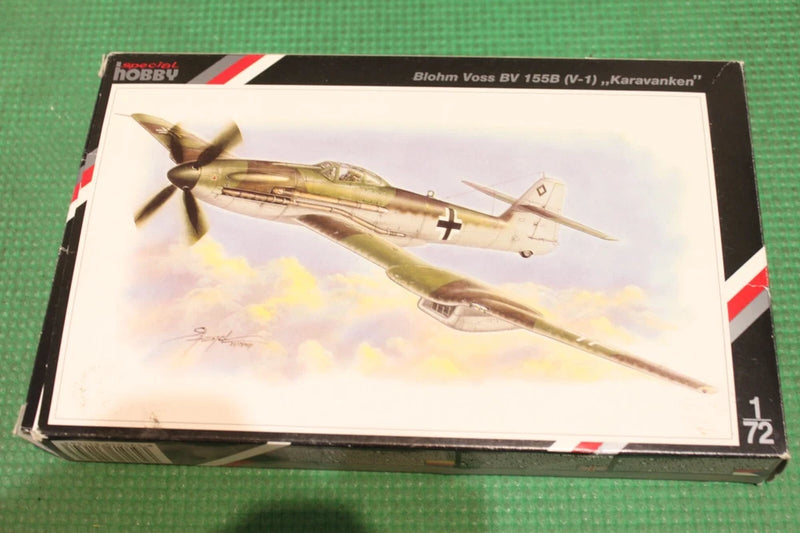 1/72 Blohm Voss BV 155B model aircraft kit box with illustrated Luftwaffe scheme
