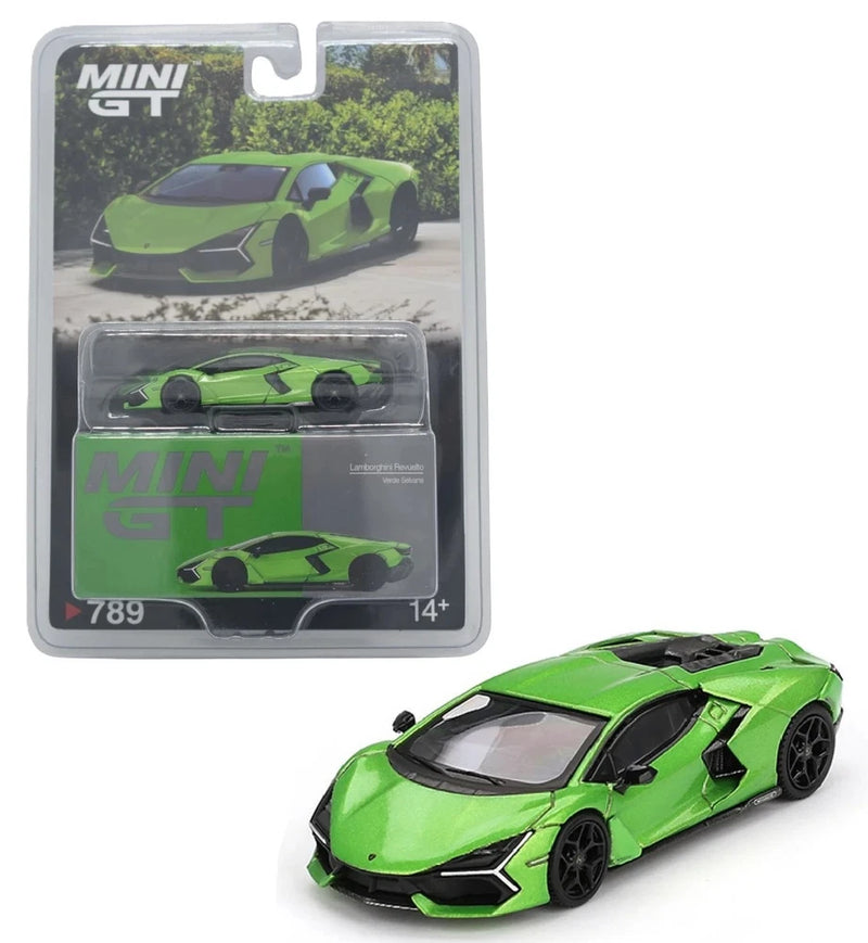 Mini GT 1:64 Lamborghini Revuelto Verde Selvans Green Diecast Model Car MGT00789