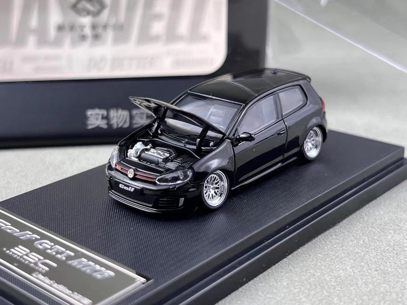 Maxwell 1:64 Black VW Golf GTI MK6 VIP BBS Sports Model Diecast Collect Car