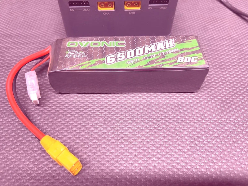 OVONIC lipo Battery 80C 6500mah 3S 11.1V hardcase with XT90 Plug for Arrma Rc ca Battery