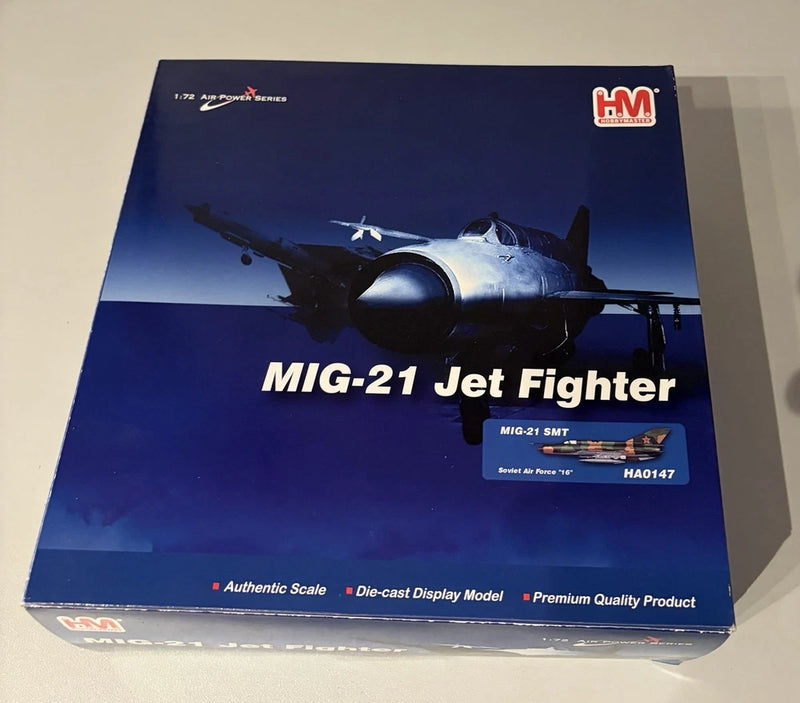 HobbyMaster 1/72 MIG-21 jet fighter model kit box with HA0147 label