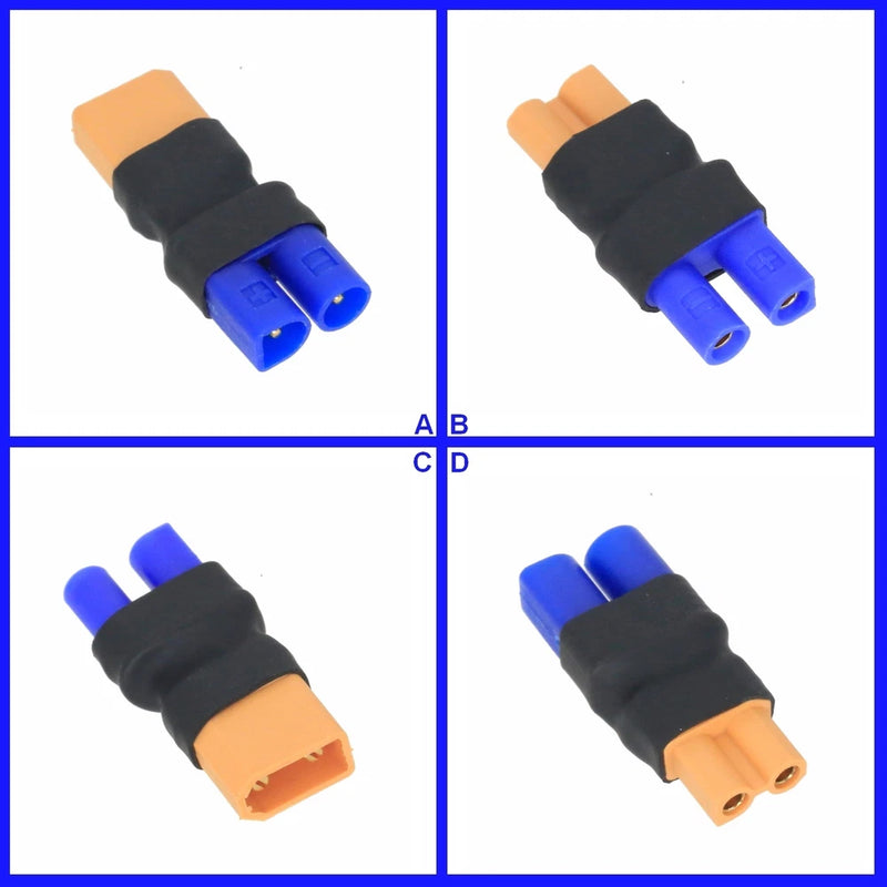 EC2 to XT30 no-wire battery adapter with blue connector and black housing