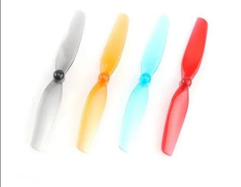 Bi-blade FPV drone propellers, white/yellow/light blue/red blades