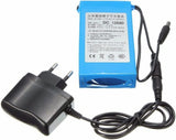 DC 12680 rechargeable Li battery pack with wall charger and power cable