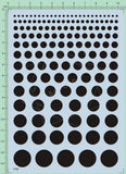 C.X. Universal 1/24 1/18 1/20 1/12 Black Round Dot Model Water Slide Decal 1752