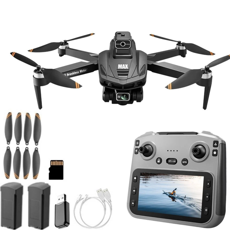 GPS quadcopter drone with 4K camera and remote controller, plus spare props