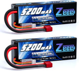 7.4V Lipo Battery 2S 50C 5200mAh Lipos Hard Case with T Connector for RC Car