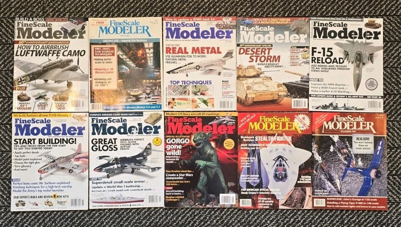 Lot Of 10 Different Hobby Magazines: Fine Scale Modeler 1987 - 2021