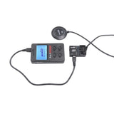 Detrum Z3 flight controller module with LCD screen, GPS puck, and connected wiring