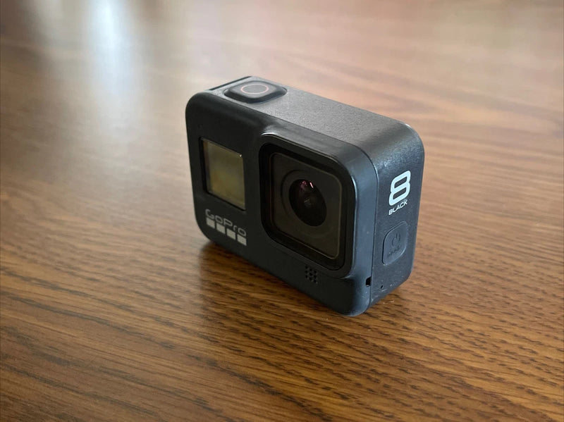 GoPro HERO8 Black waterproof action camera with front lens and LCD