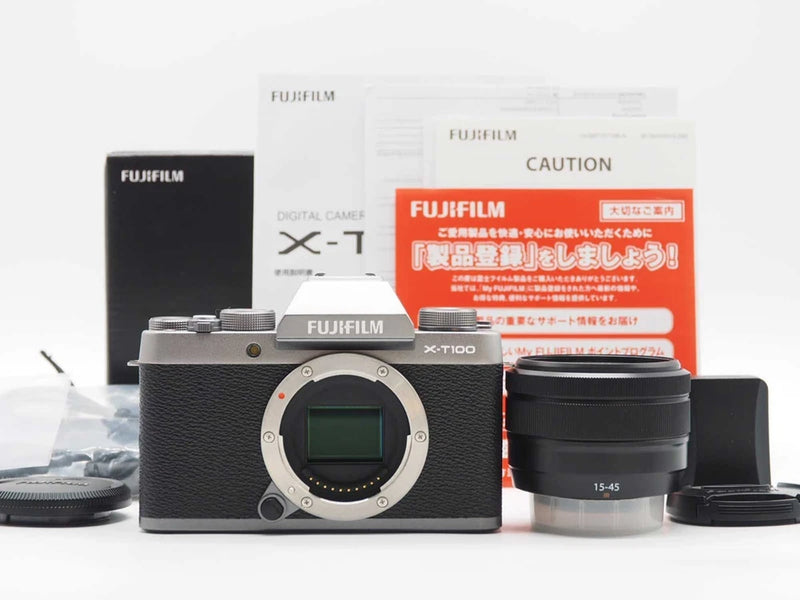 Fujifilm X-T100 24.2MP Mirrorless Digital Camera Silver with original box