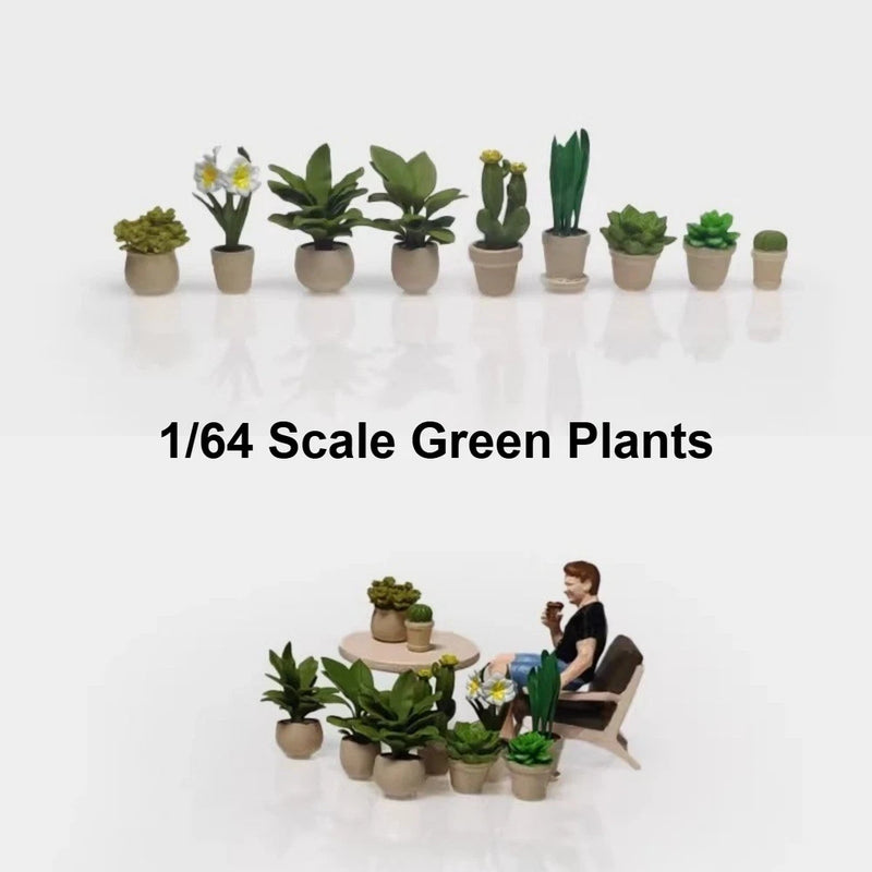 Diorama 1:64 Scale Garage Model Props Green Plant Plant Pot Succulents Miniature