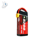 RC LiPo battery pack with red/black leads and yellow XT60 connector, 7.6V 5200mAh