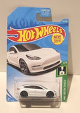 Hot Wheels Tesla Model 3 White 2019 2020 2021  New in Package Green Speed