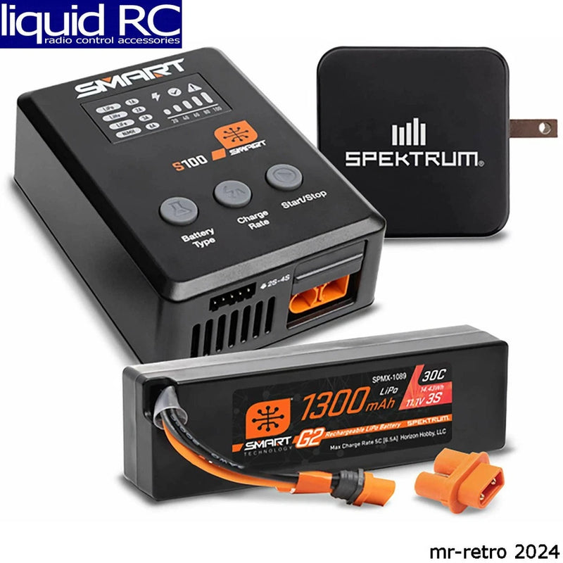 Spektrum XPSS315 Smart Powerstage Bundle: 1300mah 3s 30c LiPo Battery (Ic2)/S100