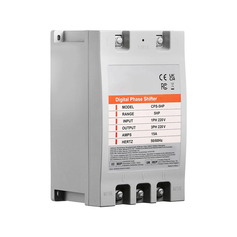 Uimoso 5HP Single 1 Phase to 3 Phase Converter Digital Phase Shifter 15A 220V
