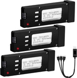 3PCS 3.7V 500mAh Lipo Battery and charger for E58 S168 JY019 RC Quadcopter Drone