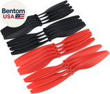 1045 (10X4.5) Propellers. 16 Pieces(8Cw, 8CCW) Red & Black 10 Inch FPV Props for