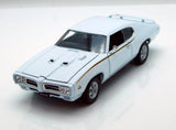 1969 Pontiac GTO, White - Welly 22501 - 1/24 scale Diecast Model Toy Car