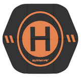 Black waterproof FPV drone top cover with orange circular logo