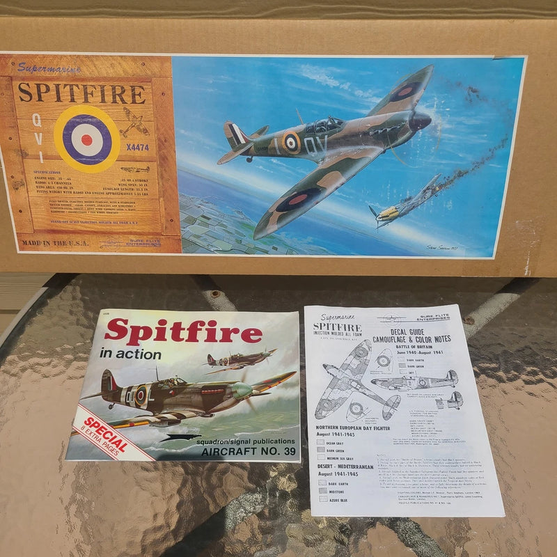 Sure Flite Spitfire .45-.60 RC Radio Control Foam Kit-50" Wing Span-NIOB- READ!