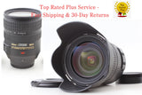 Black Nikon AF-S 24-120mm f/3.5-5.6 G ED VR zoom lens with lens hood