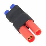 EC3 to HXT 4mm adapter with dual red female sockets and black housing