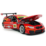 1:24 M6 GT3 Model Car Alloy Diecast Toy Vehicle Kids Toys for Boys Gifts Red Battery