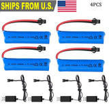 4x 3.7V 1500mAh 18650 Battery Rechargeable Li-ion Battery w/ SM Plug For RC Car