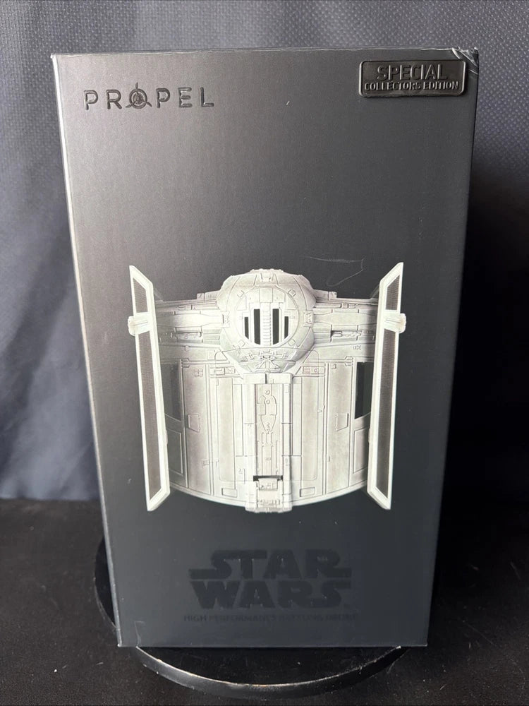 Star Wars TIE Advanced X1 battling drone, white armored model on box front