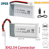 2Pcs 3.7V 650mAh Lipo Battery+Charger For SYMA X5 Serial UAV Drone Rechargeable