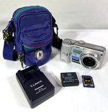 Panasonic Lumix DMC-TZ1 Digital Camera w/ Battery, Charger, SD Card, & Case