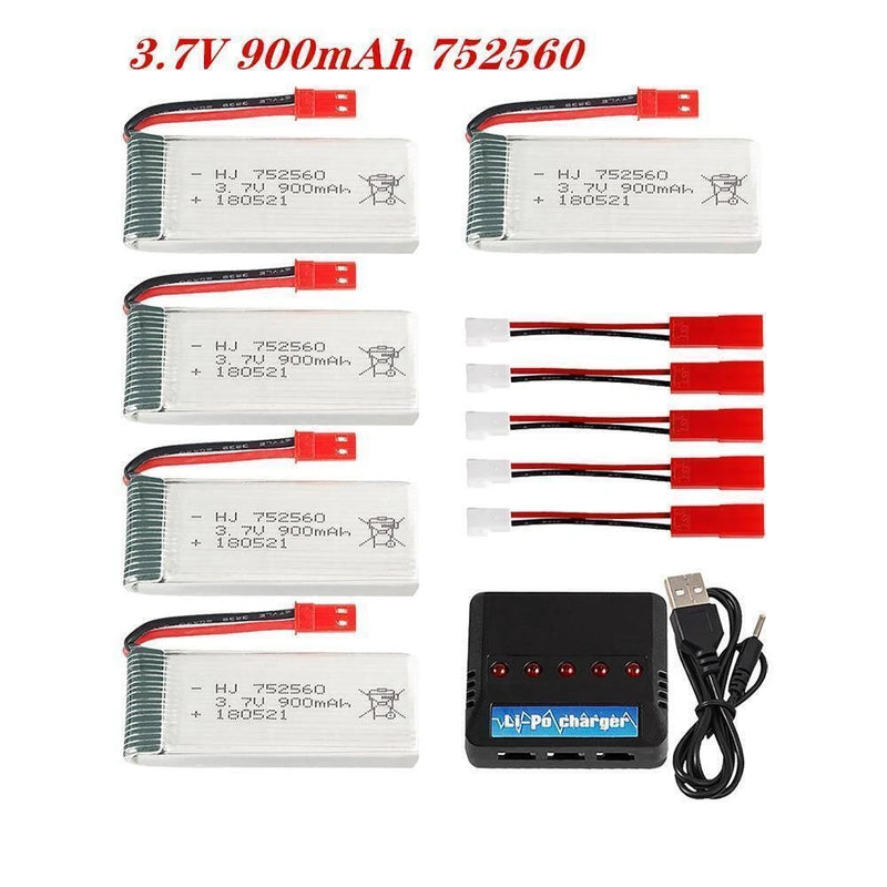 5¡Á 3.7V 900mAh Li-po Battery For X5 X5C X5SC X5SW 8807 8807W A6 A6W M68 Rc Drone Battery
