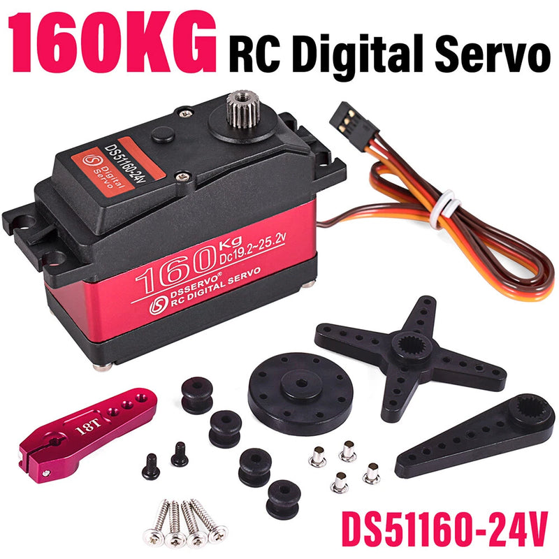 160KG RC Digital Servo 24V High Torque Servo for 1:5 RC Car Robot FPV Drone